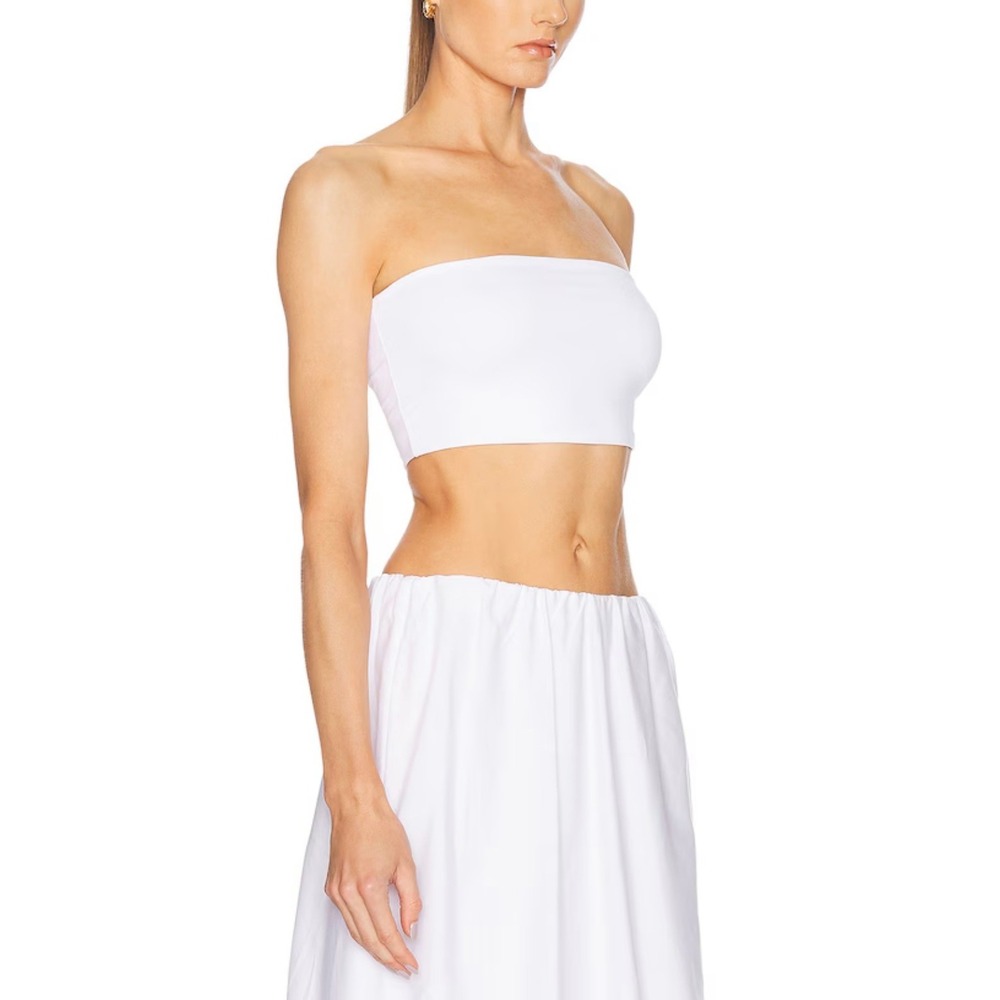 ENZA COSTA Essential Bandeau Top Womens Small White Minimalist Quiet Luxury NEW - Picture 3 of 16
